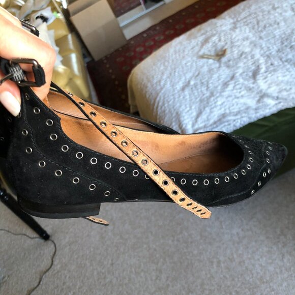 FRYE Women's Sienna Grommet Ankle Ballet Flats, 8.5 - Picture 2 of 6